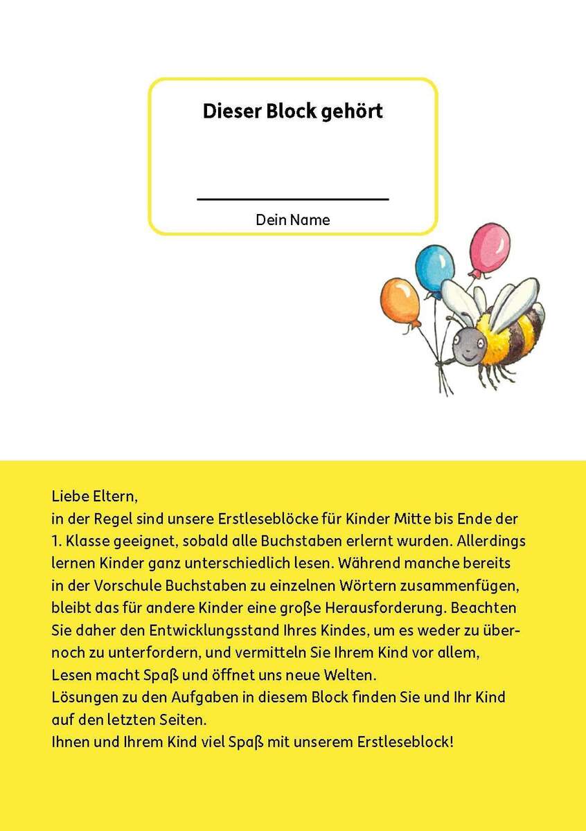 Hauschka Verlag Erstleseblock – Tiergeschichten, A5-Block