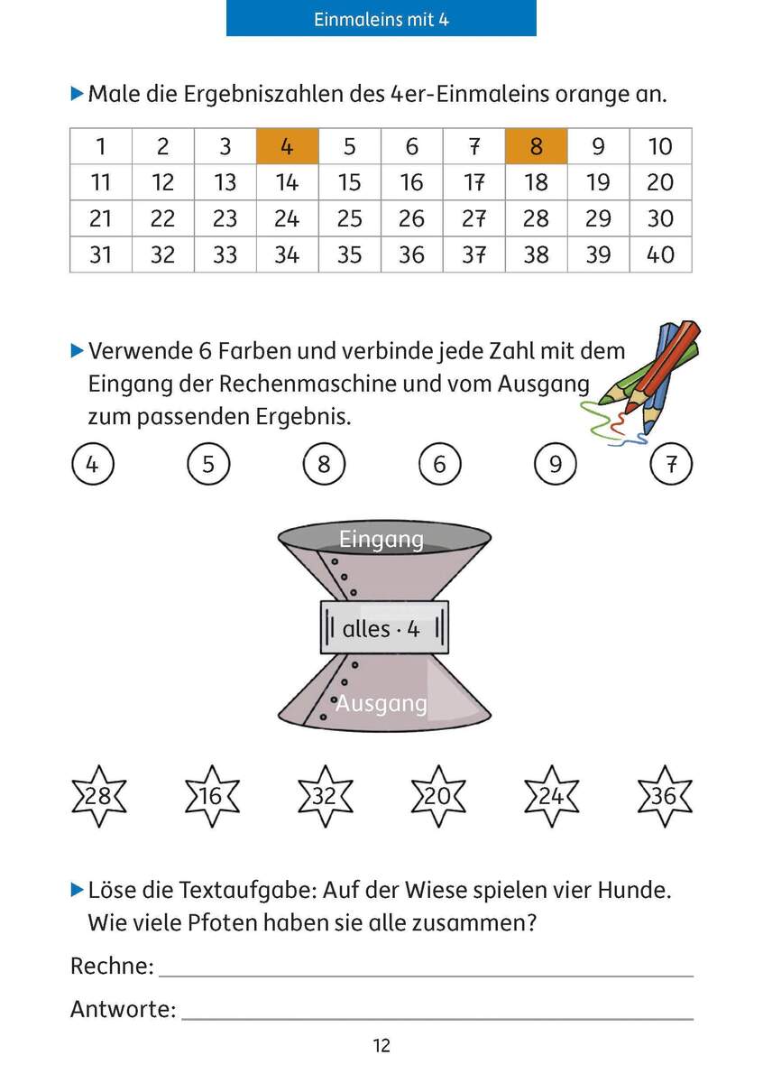 Hauschka Verlag Quer durch die 2./3. Klasse, Das kleine Einmaleins - A5-Übungsblock