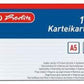 Herlitz Karteikarten weiß, lniert, A5, 100 Stück