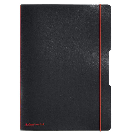 Herlitz Notizheft PP A4 Flex schwarz kariert liniert