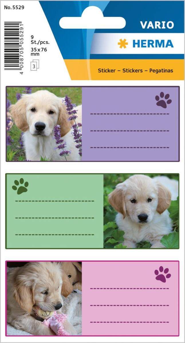 HERMA Schuletiketten Hunde