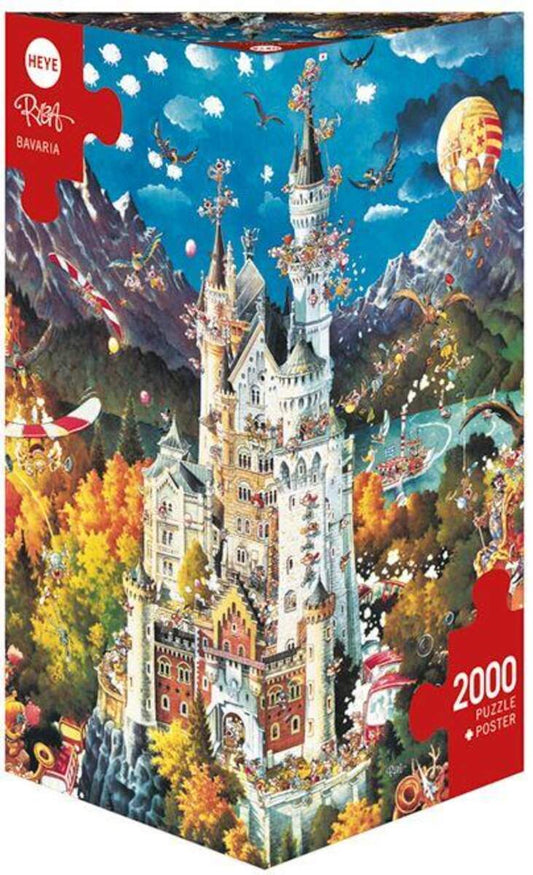 Heye Puzzle Bavaria Cartoon im Dreieck, 2000 Teile