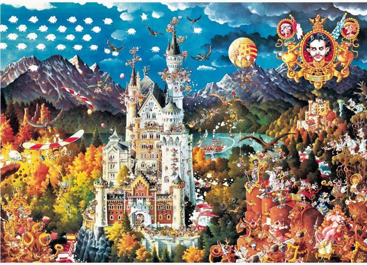 Heye Puzzle Bavaria Cartoon im Dreieck, 2000 Teile