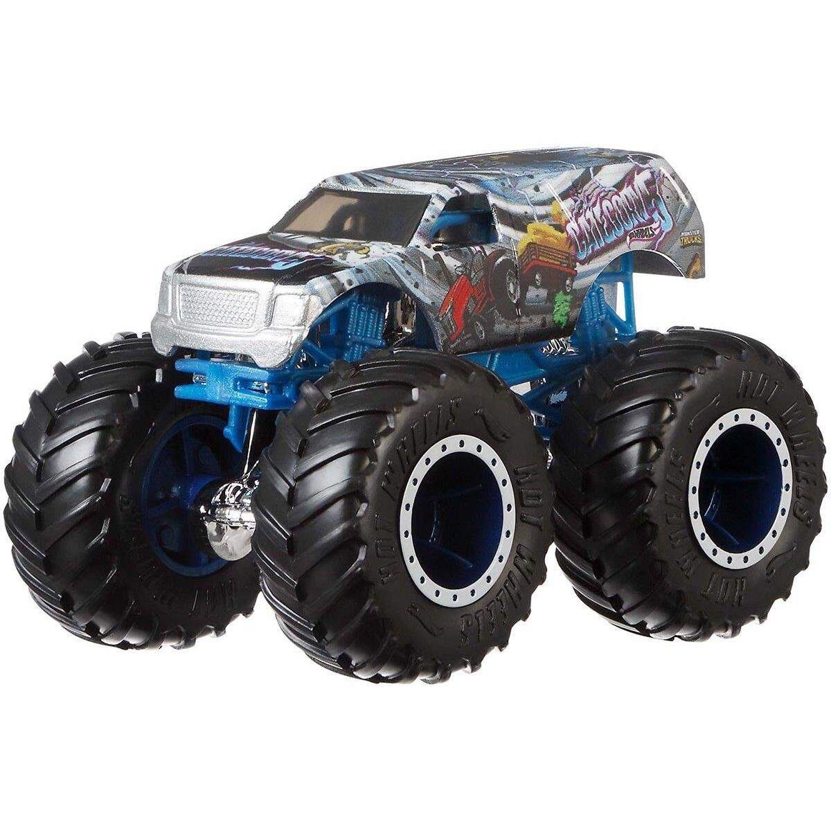 Mattel Hot Wheels Die Cast Sortiment Monster Trucks 1:64, 1 Stück, 4-fach sortiert