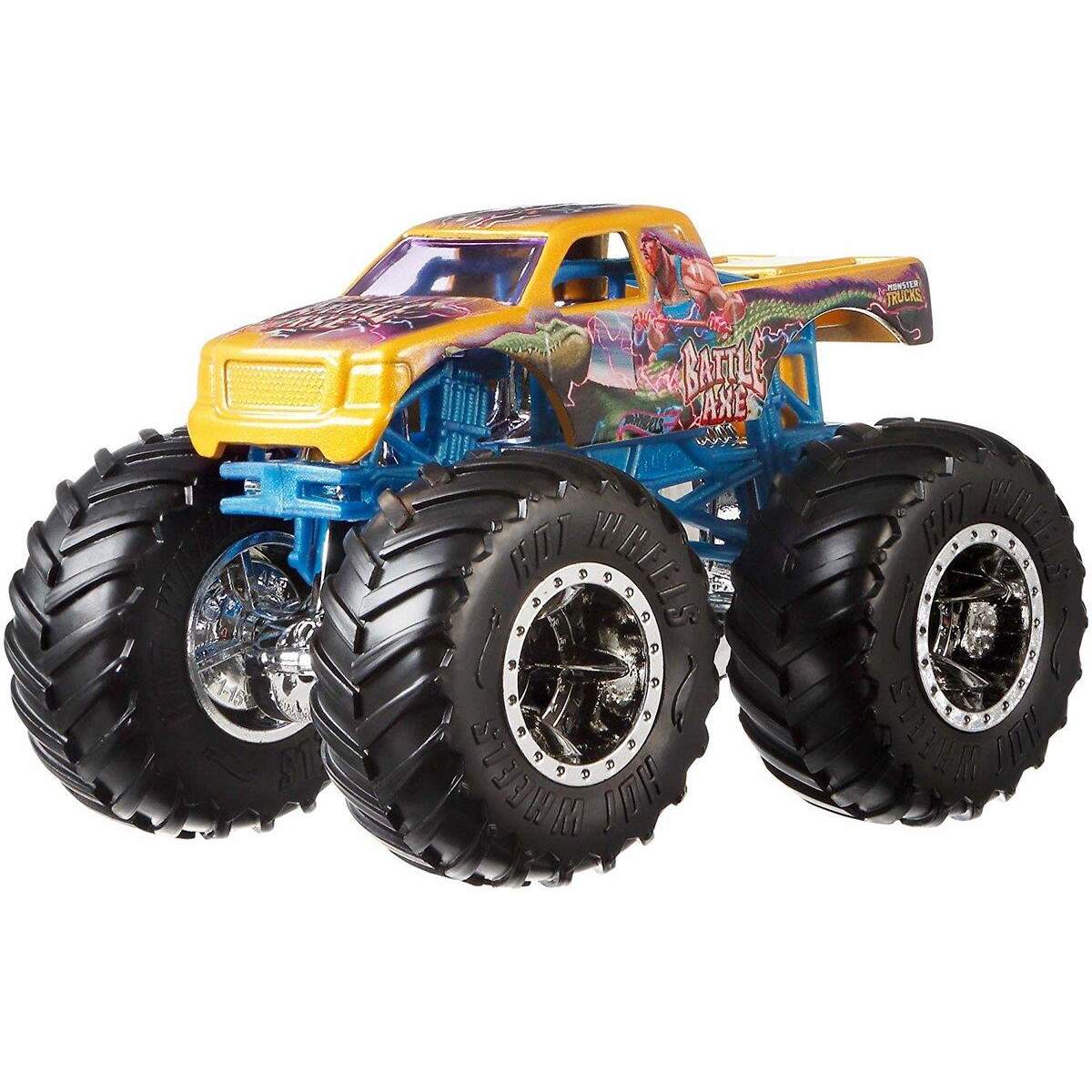Mattel Hot Wheels Die Cast Sortiment Monster Trucks 1:64, 1 Stück, 4-fach sortiert