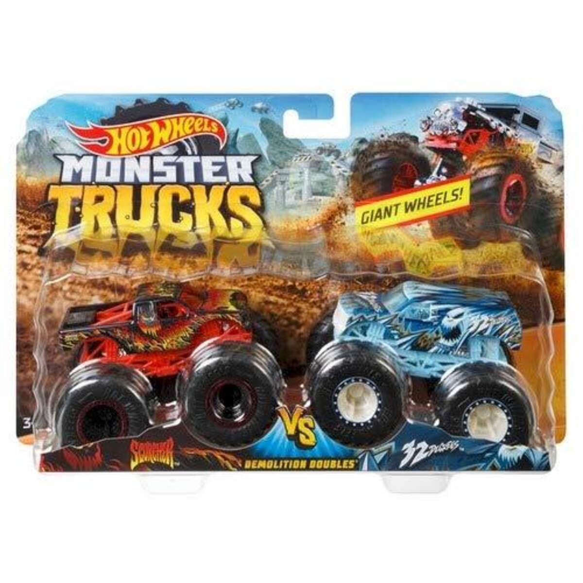 Mattel Hot Wheels Monster Trucks Die-Cast 2er-Pack 1:64, sortiert