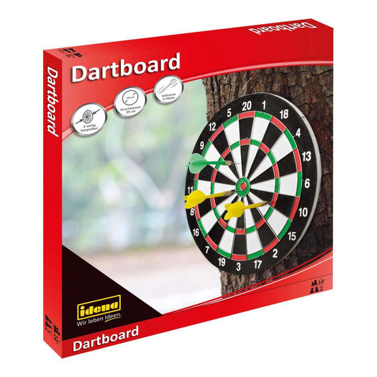 Idena Dartboard mit 6 Pfeilen, Durchmesser ca. 29cm
