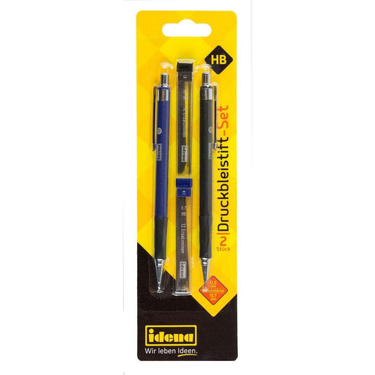 Idena Druckbleistift-Set, 2 Stifte schwarz, blau