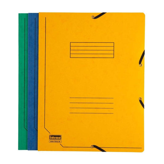 Idena Eckspann-Mappen, DIN A4, aus Karton, 3 Stück/3 Farben