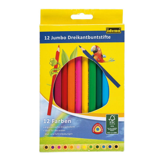 Idena Farbstifte Jumbo, dreikant, 12 Stück