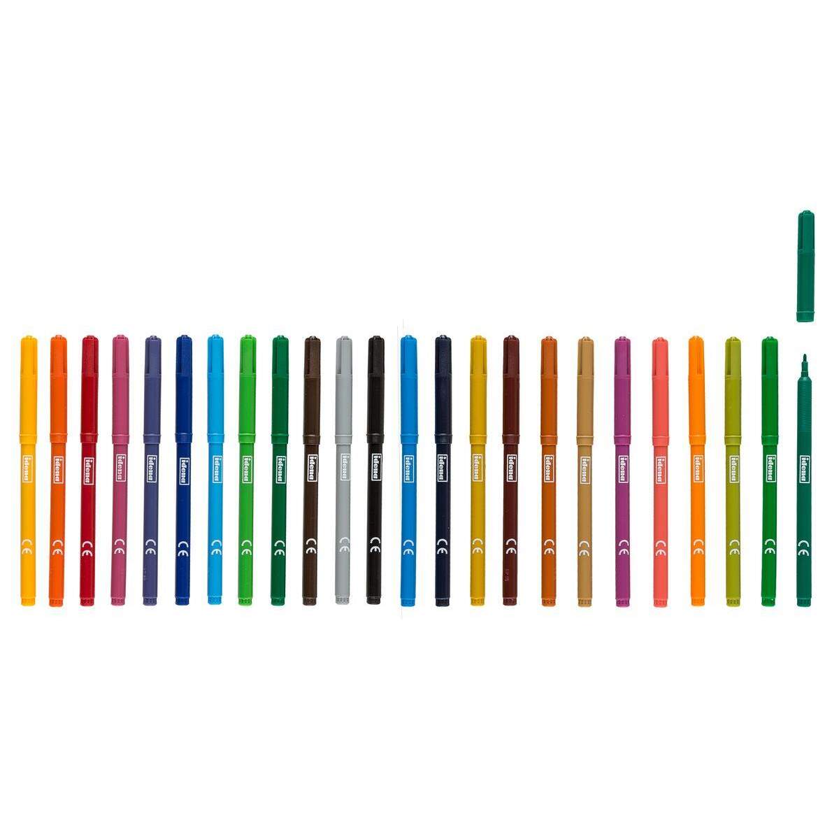 Idena Fasermaler 24 Stück, 2 mm Spitze, 24 Farben