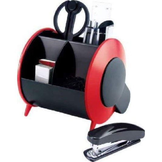 Idena Foxy Bürobutlerset 10tlg rund, schwarz/rot