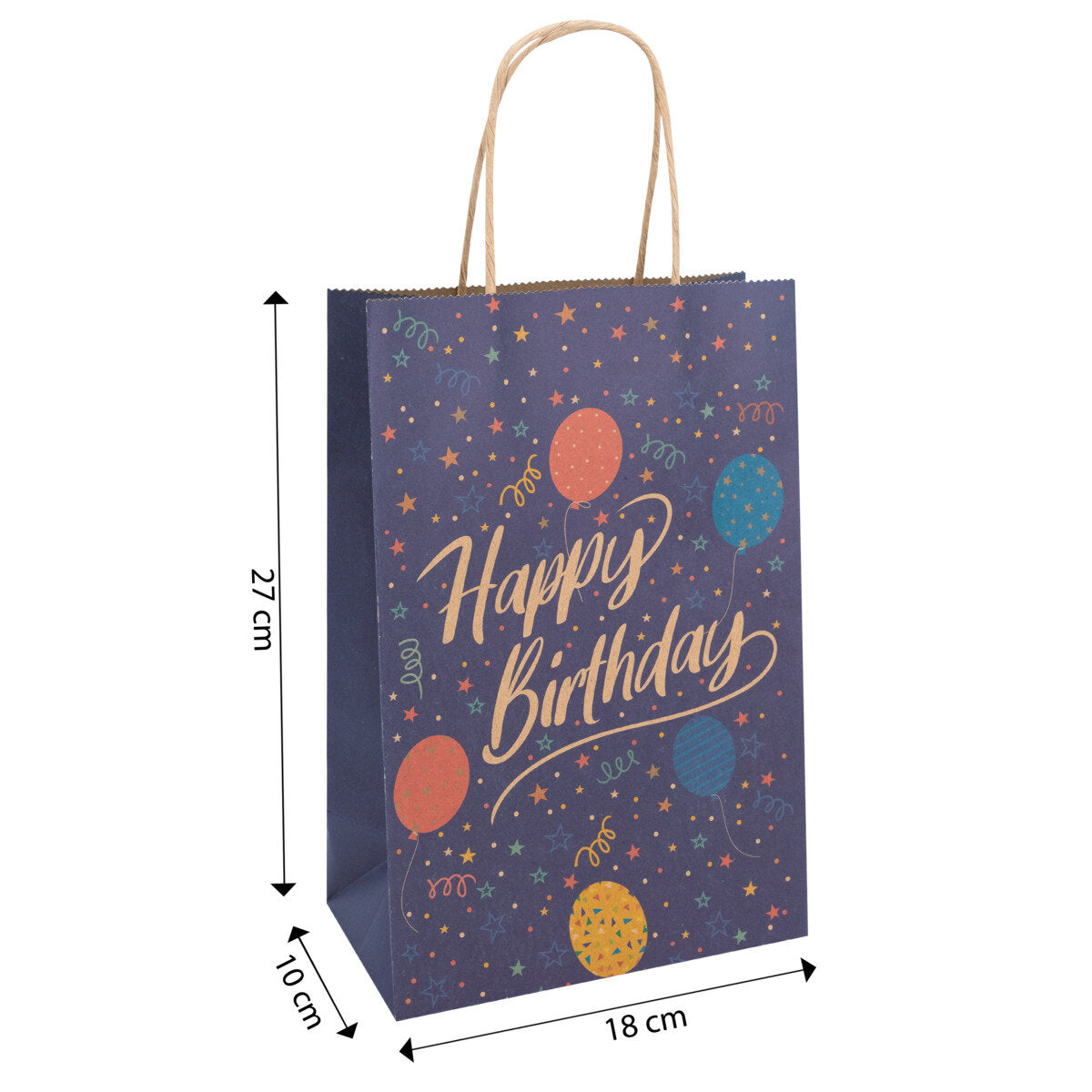 Idena Geschenktasche Motiv Happy Birthday 18x10x27cm FSC-Rec.