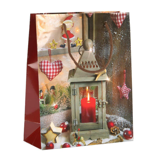 Idena Geschenktasche Weihnachten, 1 Stück, 5-fach sortiert