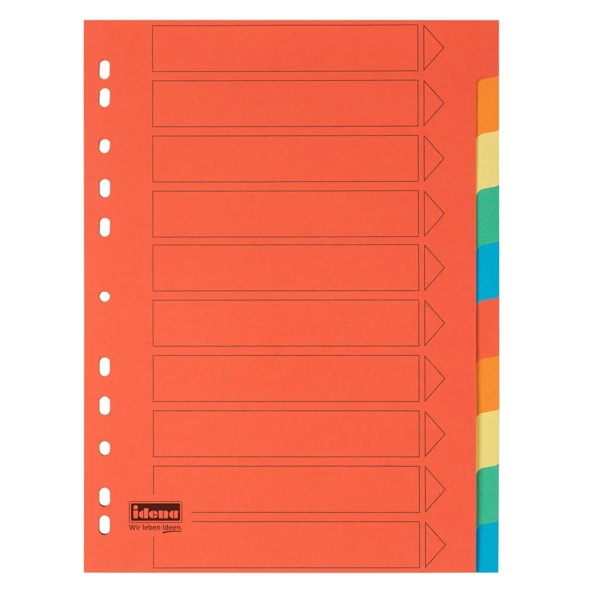 Idena 302004 Kartonregister, 10-teilig, 5 Farben, 170g