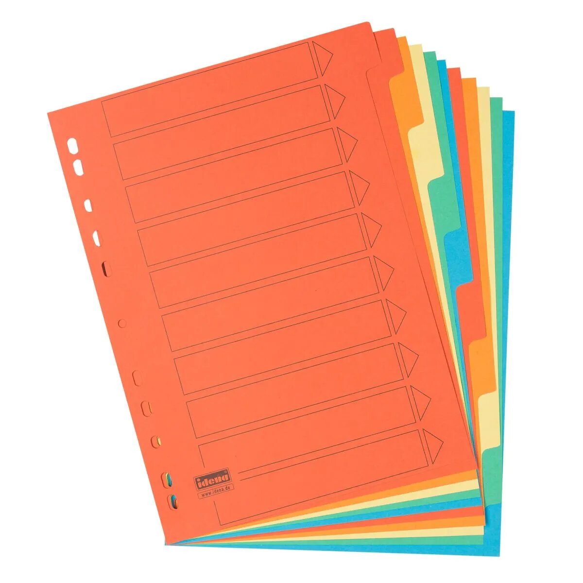 Idena 302004 Kartonregister, 10-teilig, 5 Farben, 170g