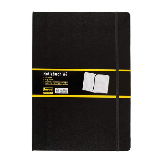 Idena Notizbuch A4, liniert, schwarz