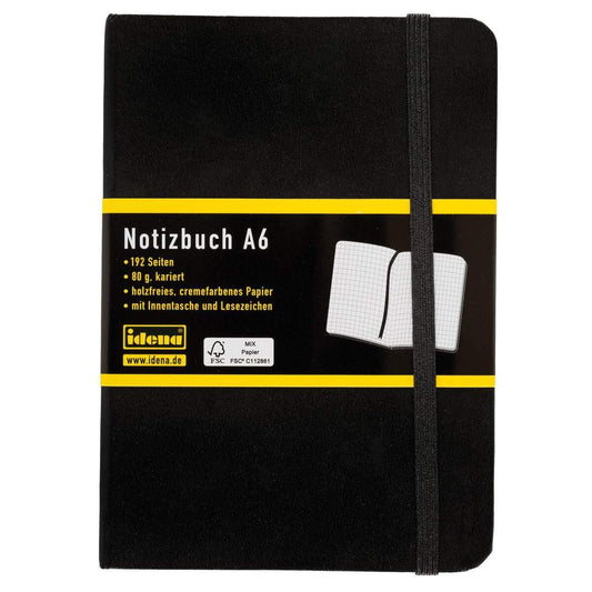 Idena Notizbuch, A6, schwarz