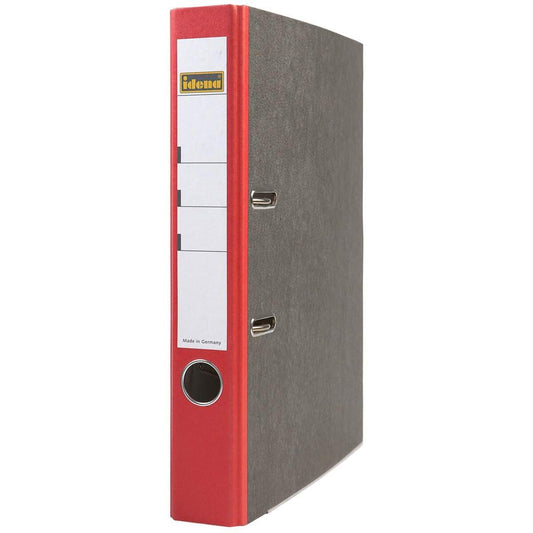 Idena 303068 Ordner Wolkenmarmor A4, 5 cm schmal, rot