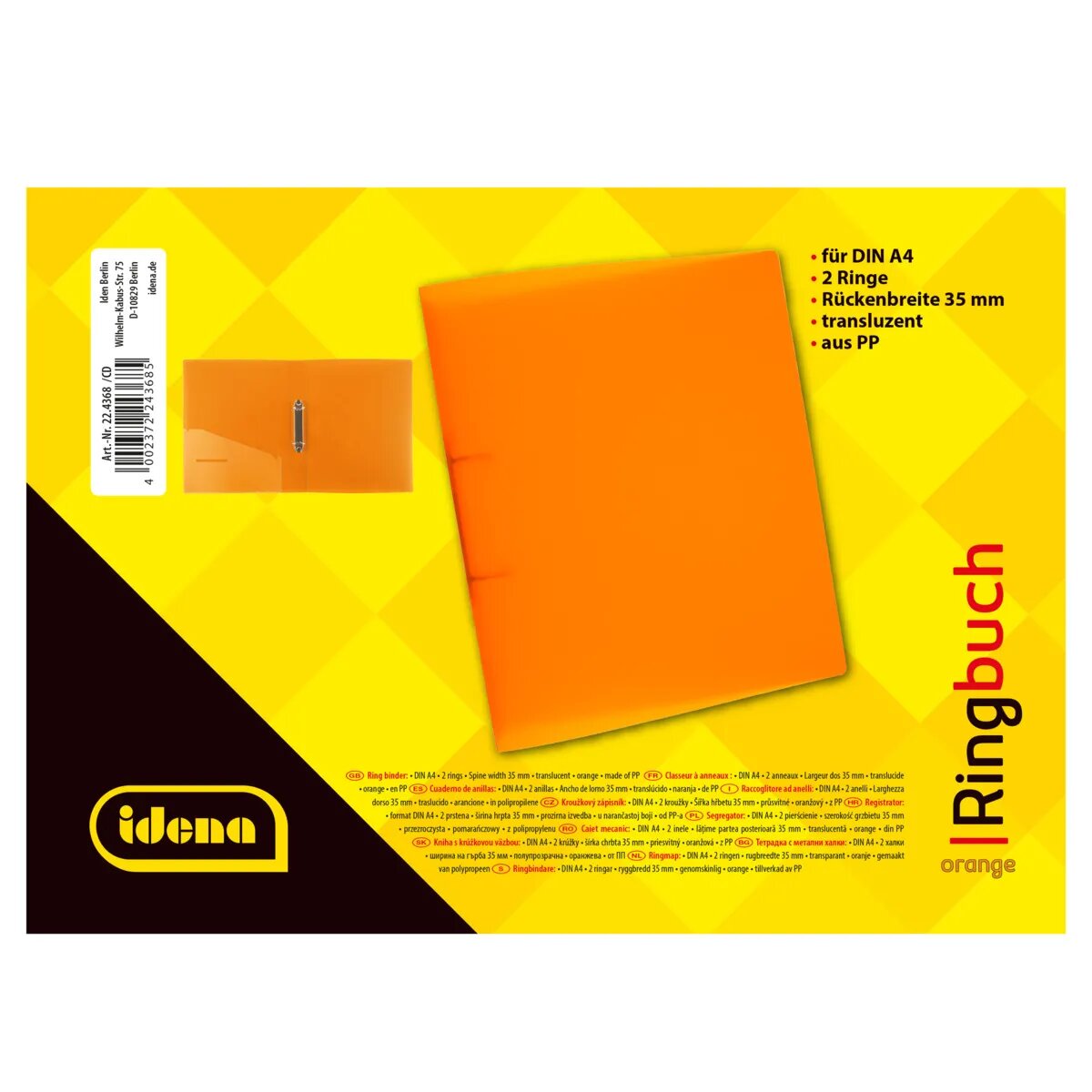 Idena Ringbuch A4 orange