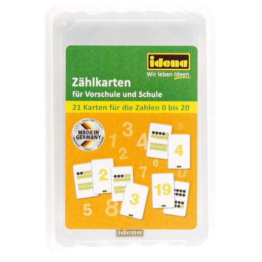 Idena Zählkarten, 21 Stück, Zahlen von 0 20