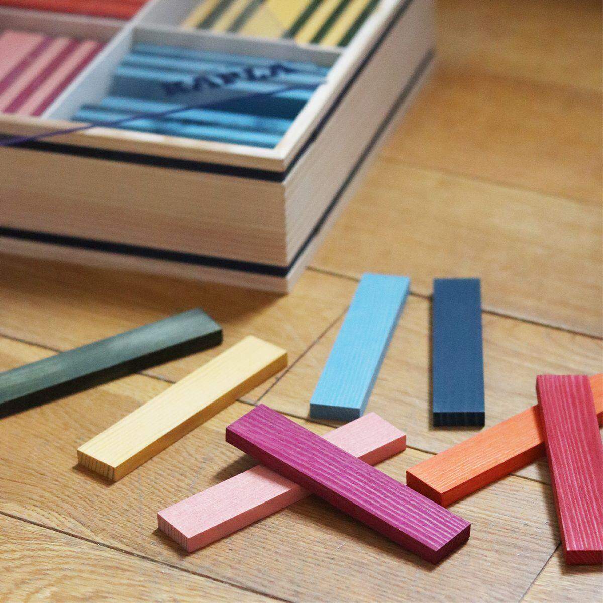 KAPLA® 100er Box Octocolor 8 Farben Pinienholz Baukasten Holzbausteine