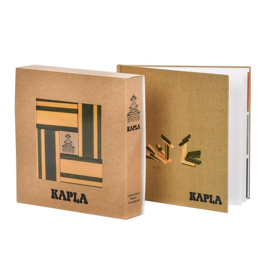 KAPLA® Holzbausteine in 40er Box mit Buch, gelb / grün