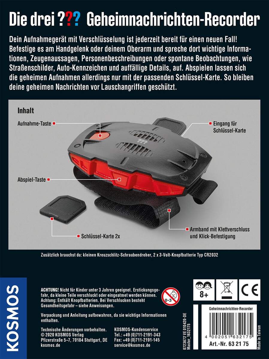 KOSMOS Die Drei ??? Geheimnachrichten Recorder