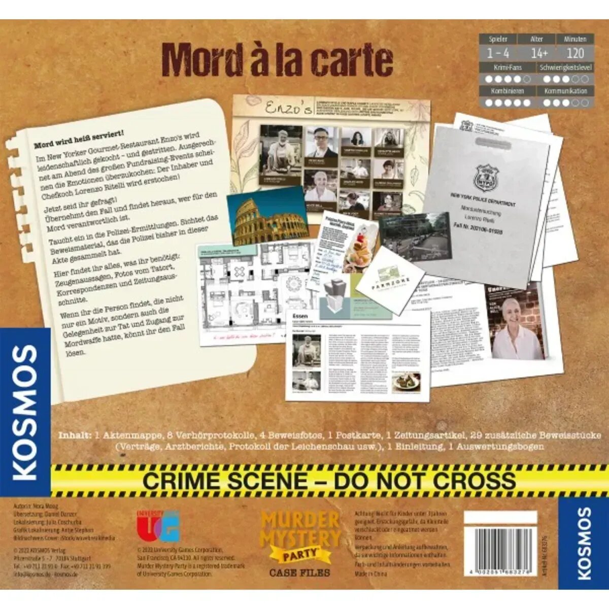 KOSMOS Murder Mystery Case Files Mord a la Carte