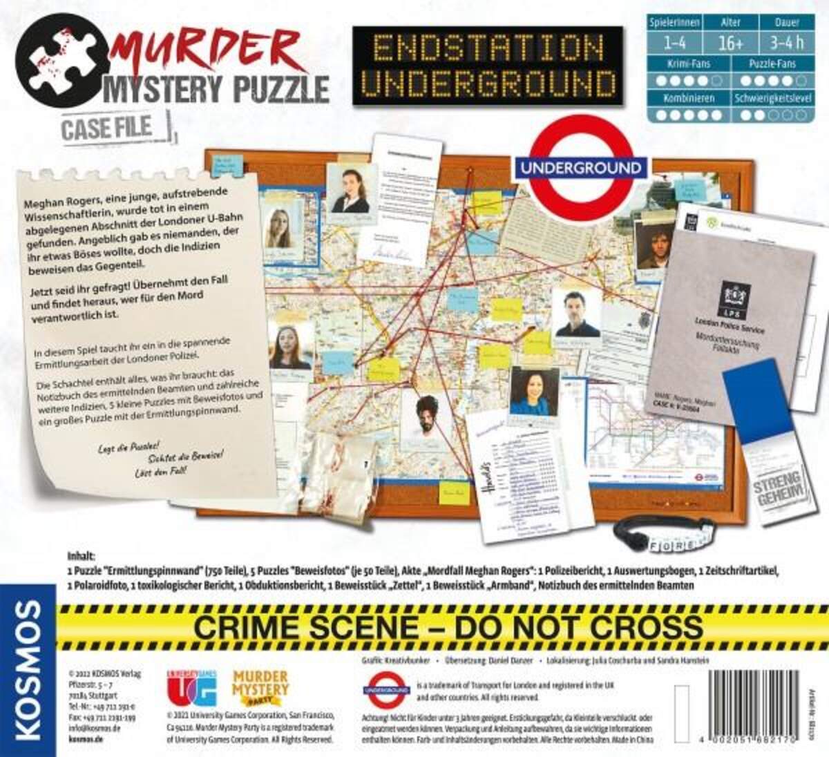KOSMOS Murder Mystery Puzzle - Endstation Underground