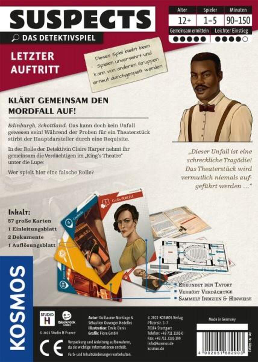 KOSMOS Suspects: Letzter Auftritt