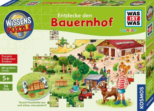 KOSMOS WAS IST WAS junior - Wissenspuzzle: Entdecke den Bauernhof, 54 Teile