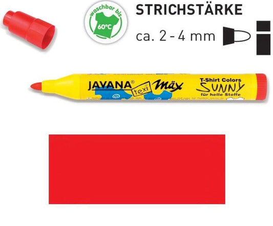 KREUL Javana texi mäx Sunny medium für helle Stoffe Rot