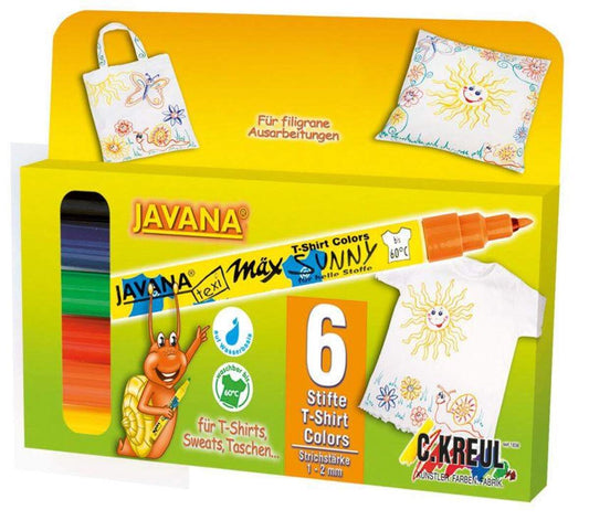 KREUL Javana texi mäx Sunny fine für helle Stoffe 6er Set