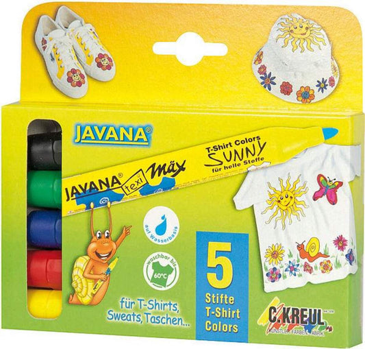 KREUL Javana texi mäx Sunny medium für helle Stoffe 5er Set