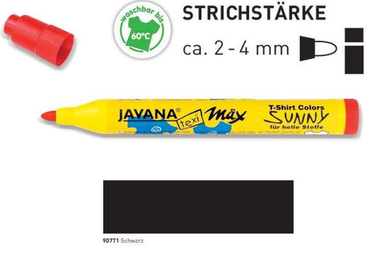 KREUL Javana texi mäx Sunny medium für helle Stoffe Schwarz