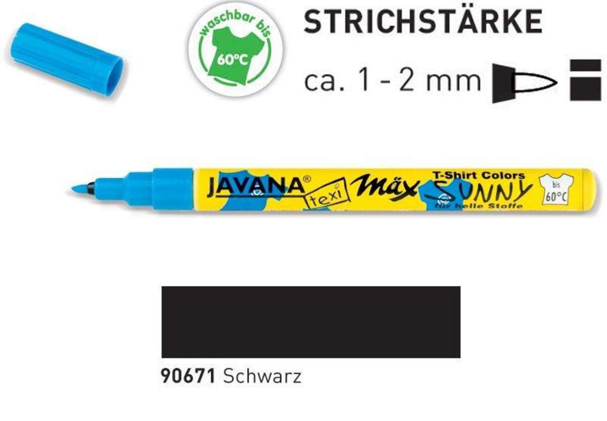 KREUL Javana texi mäx Sunny fine für helle Stoffe Schwarz