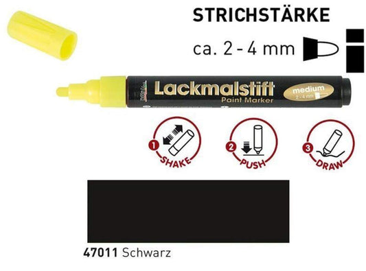 KREUL Lackmalstift medium Schwarz 2-4 mm
