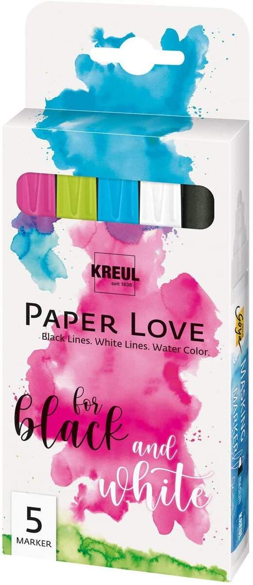 KREUL PaperLove Marker Set, bestehend aus Black Lines, White Lines und Water Color