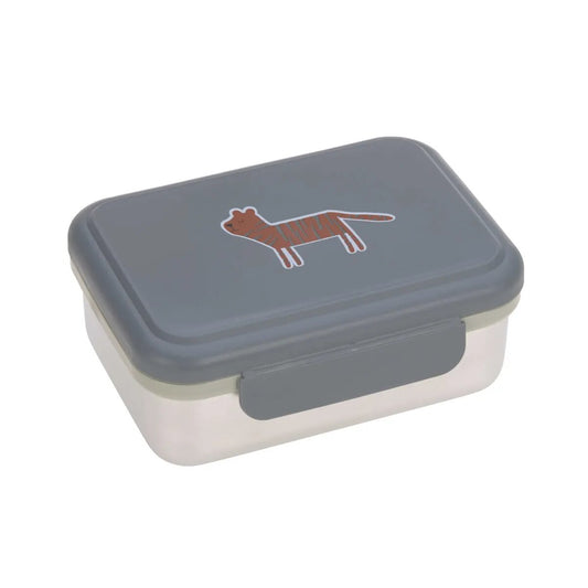 Lässig Brotdose Kinder - Edelstahl Lunchbox, Safari Tiger