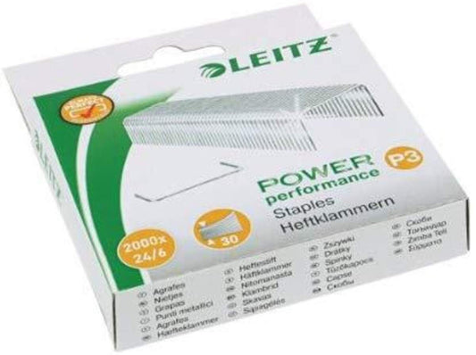 Leitz Heftklammern 24/6 Power Performance P3, silber, 2000 Stück
