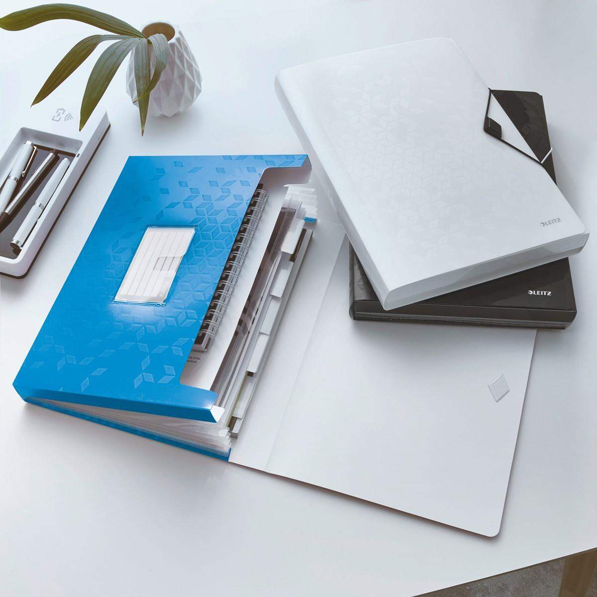 Leitz WOW Projektmappe, A4, 6 Fächer, Blau Metallic