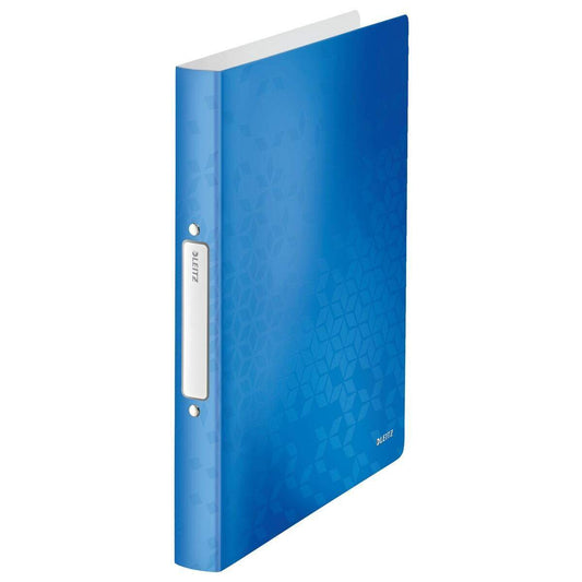Leitz WOW Ringbuch, A4, PP, 25 mm Ringdurchmesser, 2 Rund-Ring Mechanik, Blau Metallic