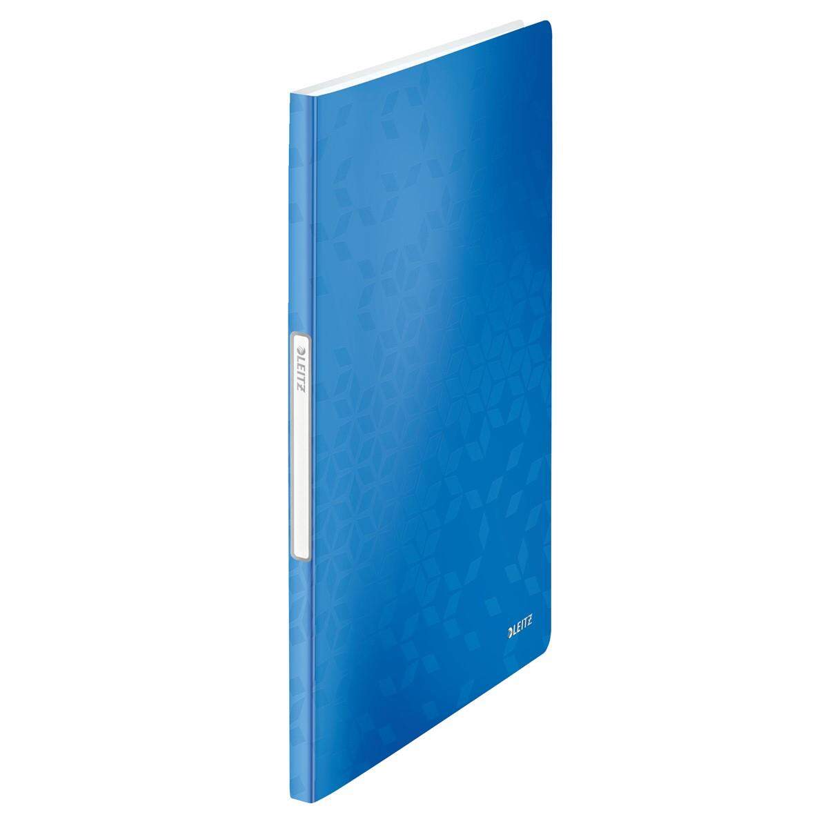 Leitz WOW Sichtbuch, A4, PP, 20 Hüllen (für 40 Blatt), Blau Metallic