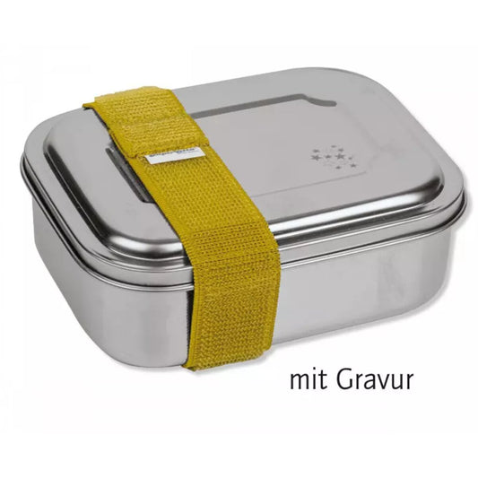 Lutz Mauder TapirElla Edelstahl-Lunchbox Sternchen, Verschlussband Grün