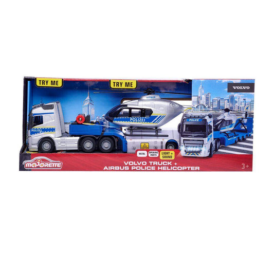 Majorette Volvo Truck +  Airbus Police Helicopter