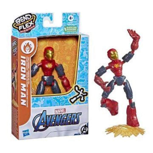 Marvel Avengers Bend and Flex Missions Figur, 15 cm, 1 Stück, 4-fach sortiert