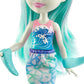 Mattel Enchantimals Naddie Narwhal Puppe (ca. 15 cm) und Tierfreundin Sword
