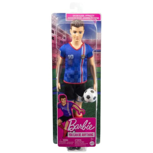 Barbie Ken Fußballspieler-Puppe, kurze Haare, Trikot mit der Nummer 10, Fußball