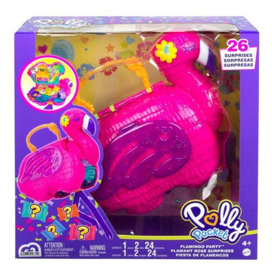 Mattel Polly Pocket Flamingo-Party Spielset, inkl. 2 Figuren & Zubehör